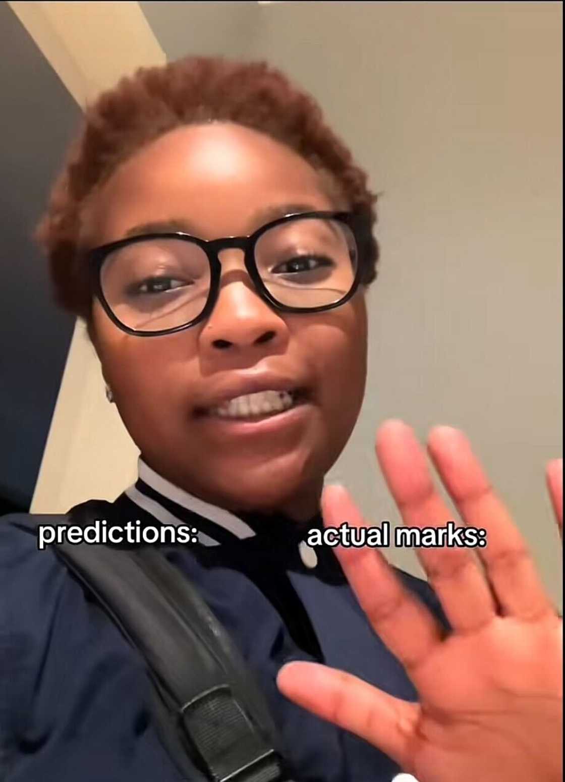 A Grade 12 student shared her predicted and actual marks for prelims in a TikTok video.