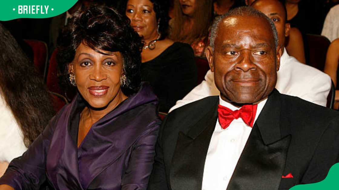 Maxine Waters (L) and Sidney Williams at the Shrine Auditorium