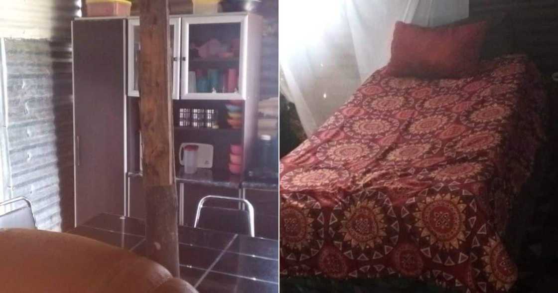 Woman shows shack Woman shows shack