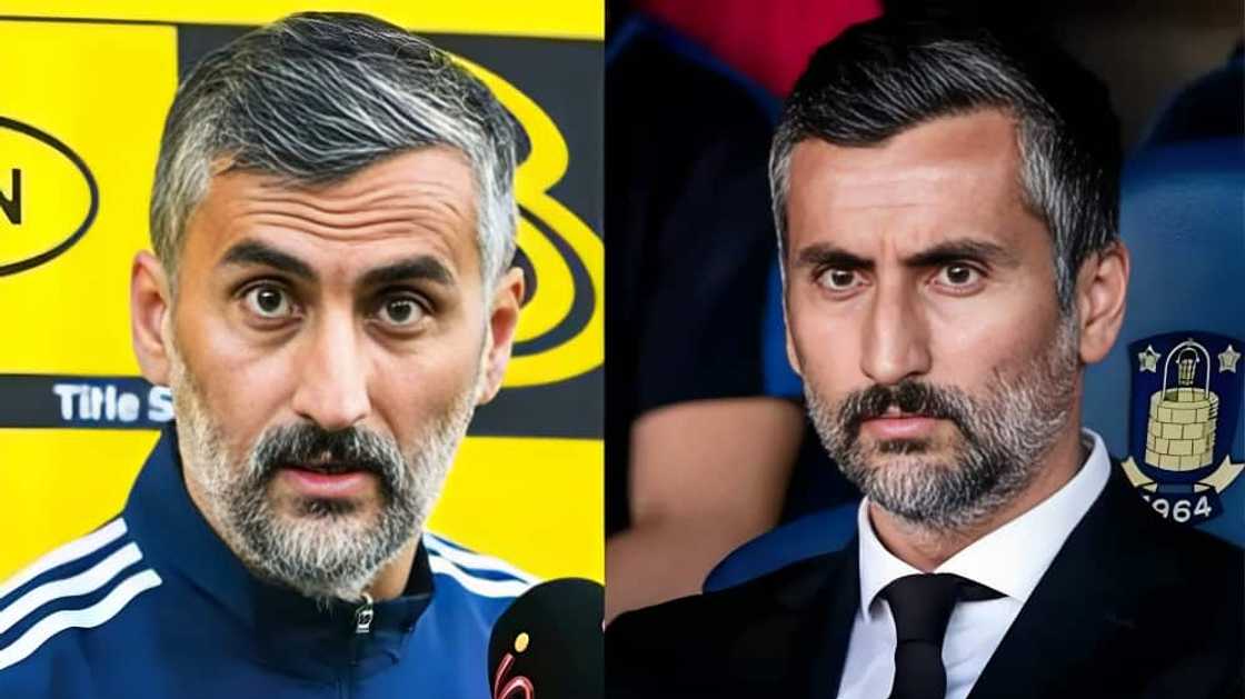 José Riveiro in a blue jacket and a black suit during football press conferences José Riveiro in a blue jacket and a black suit during football press conferences