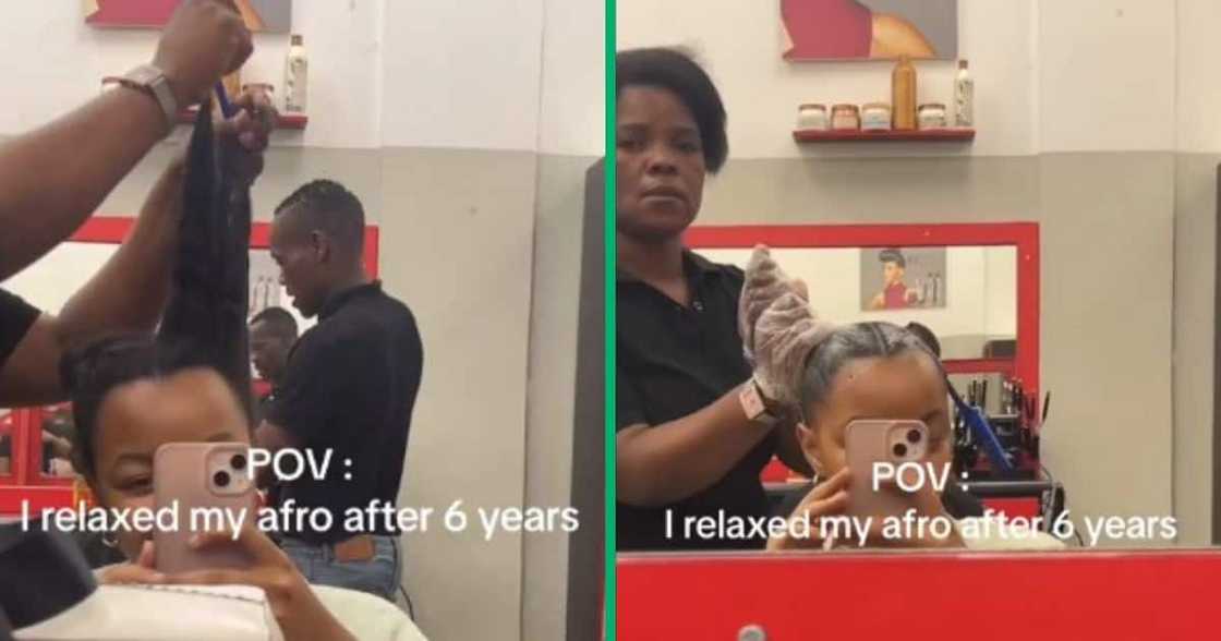 Mizani relaxer in TikTok video