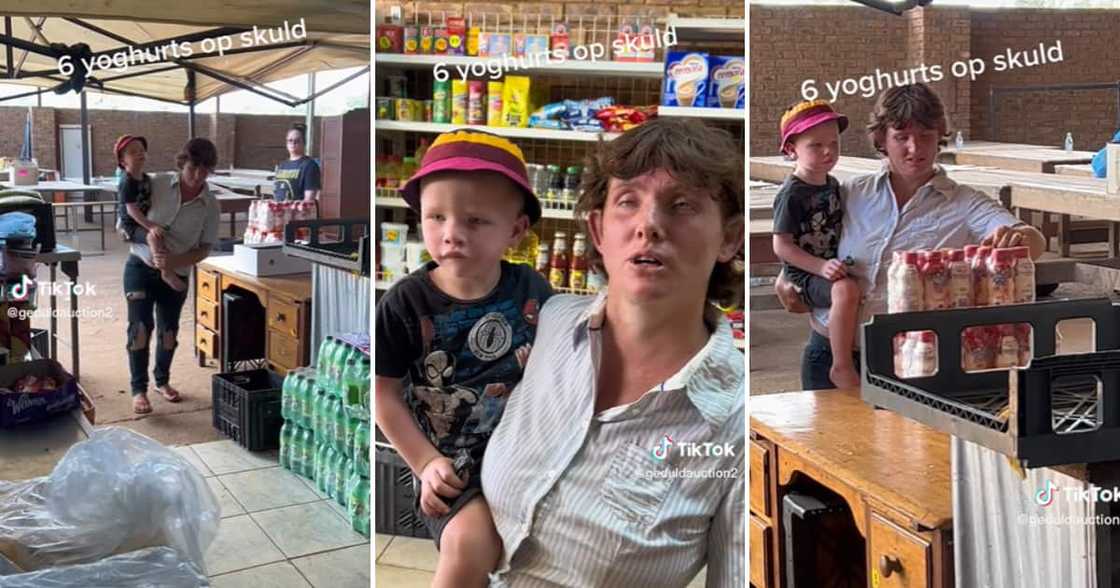 A desperate mother and her cute boy A desperate mother and her cute boy