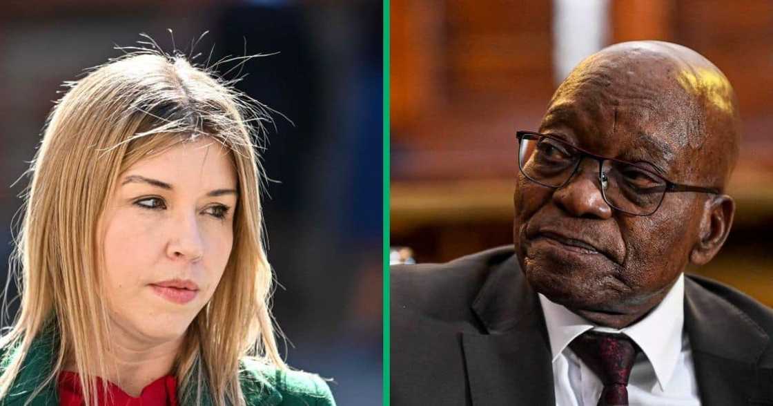News24 journalist Karyn Maughan faces off against former president Jacob Zuma at the Bloemfontein Supreme Court News24 journalist Karyn Maughan faces off against former president Jacob Zuma at the Bloemfontein Supreme Court