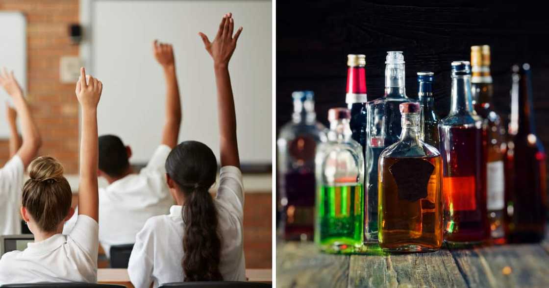 Mzansi folk were all over the place when they saw school pupils selling alcohol