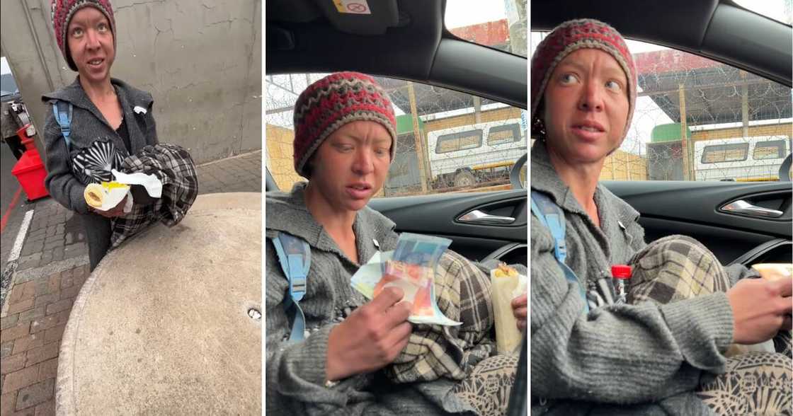 The generous BI Phakathi gave a well-spoken homeless lady some well-deserved cash. The generous BI Phakathi gave a well-spoken homeless lady some well-deserved cash.