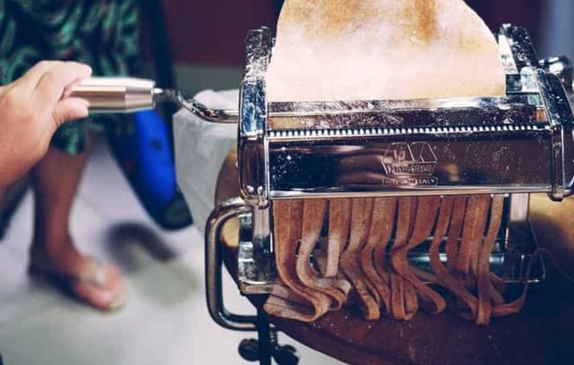 A pasta maker A pasta maker