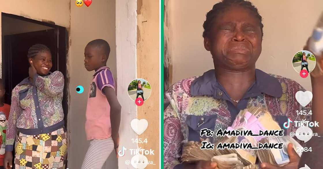 A woman shows tears of joy A woman shows tears of joy