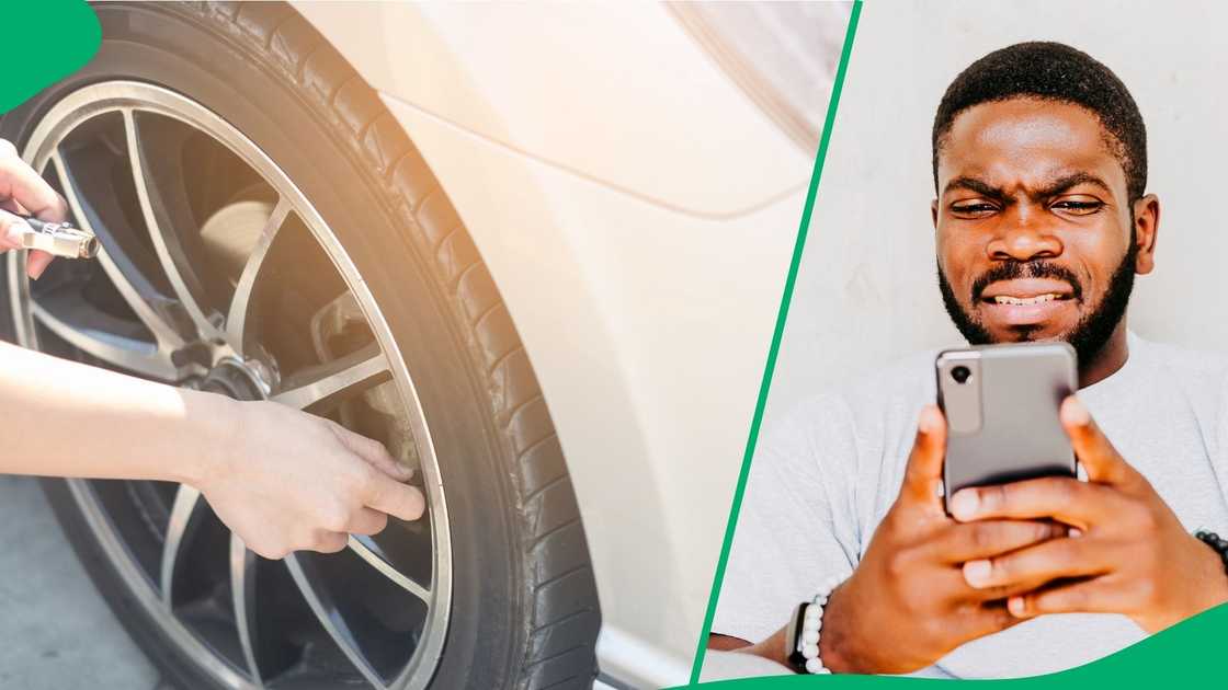 Woman pulls car hubcap off to replace it in viral video