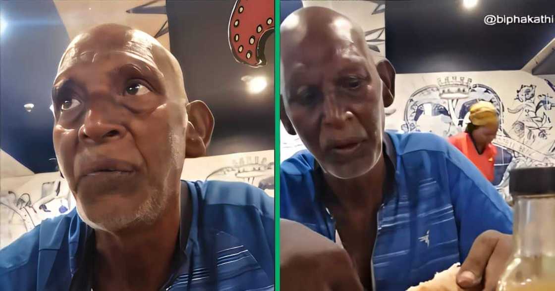 BI Phakathi blessed a hungry with a restaurant feast and money. BI Phakathi blessed a hungry with a restaurant feast and money.