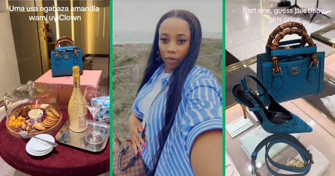 Woman buys Gucci bag and shoes Woman buys Gucci bag and shoes