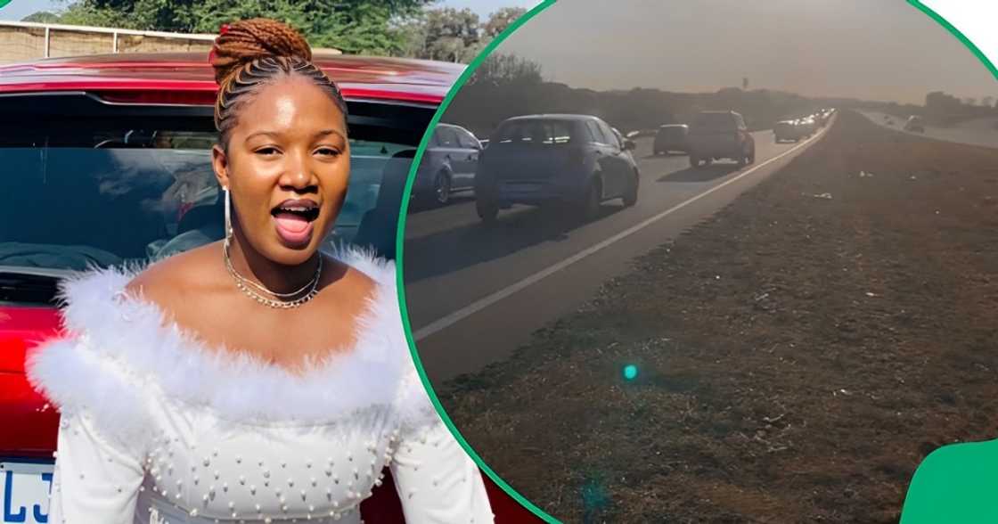 Mzansi comforts lady afraid of traffic