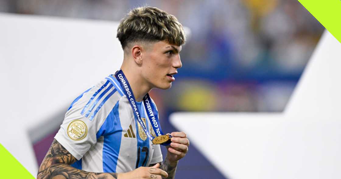 Alejandro Garnacho during the Copa America final. Alejandro Garnacho during the Copa America final.