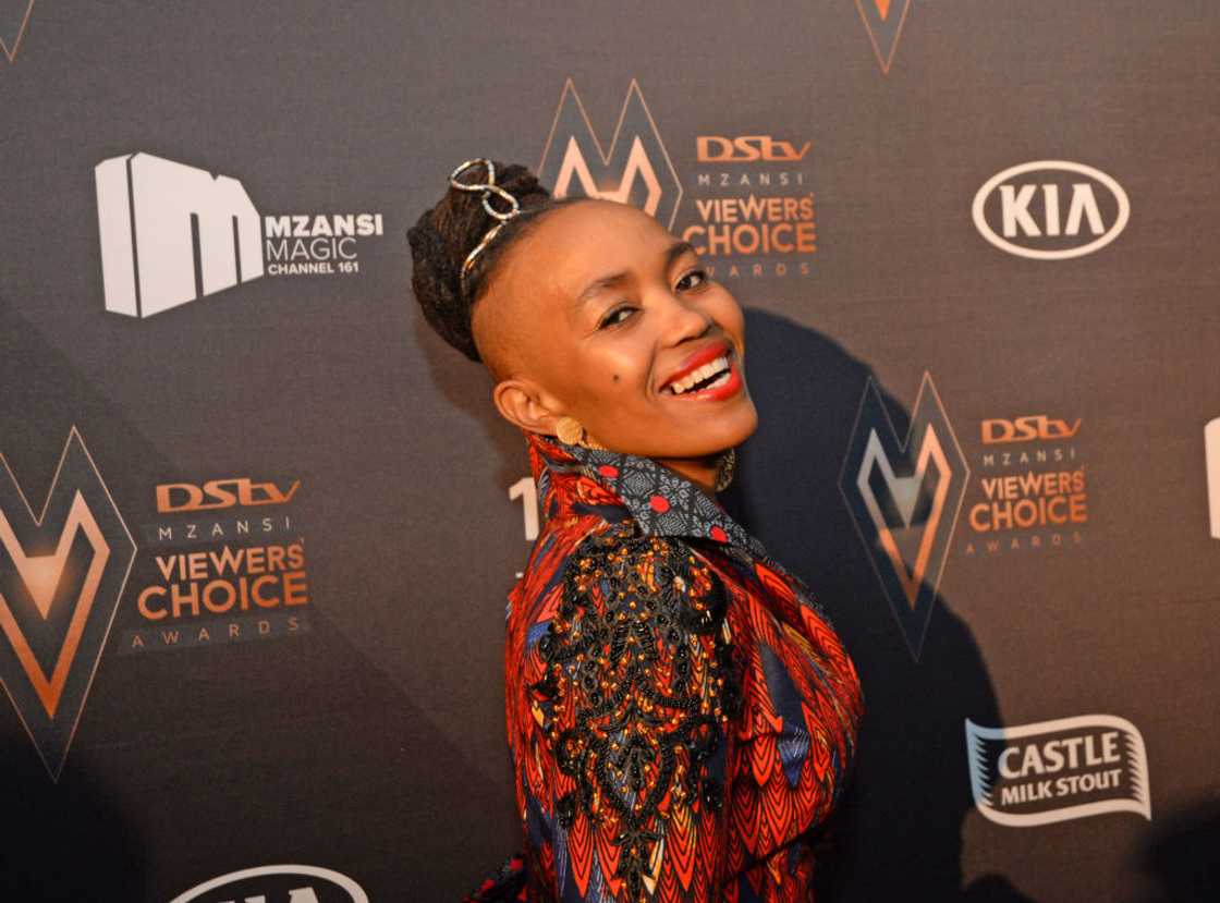 Moshidi Motshegwa during the DStv Mzansi Viewer's Choice Awards Moshidi Motshegwa during the DStv Mzansi Viewer's Choice Awards