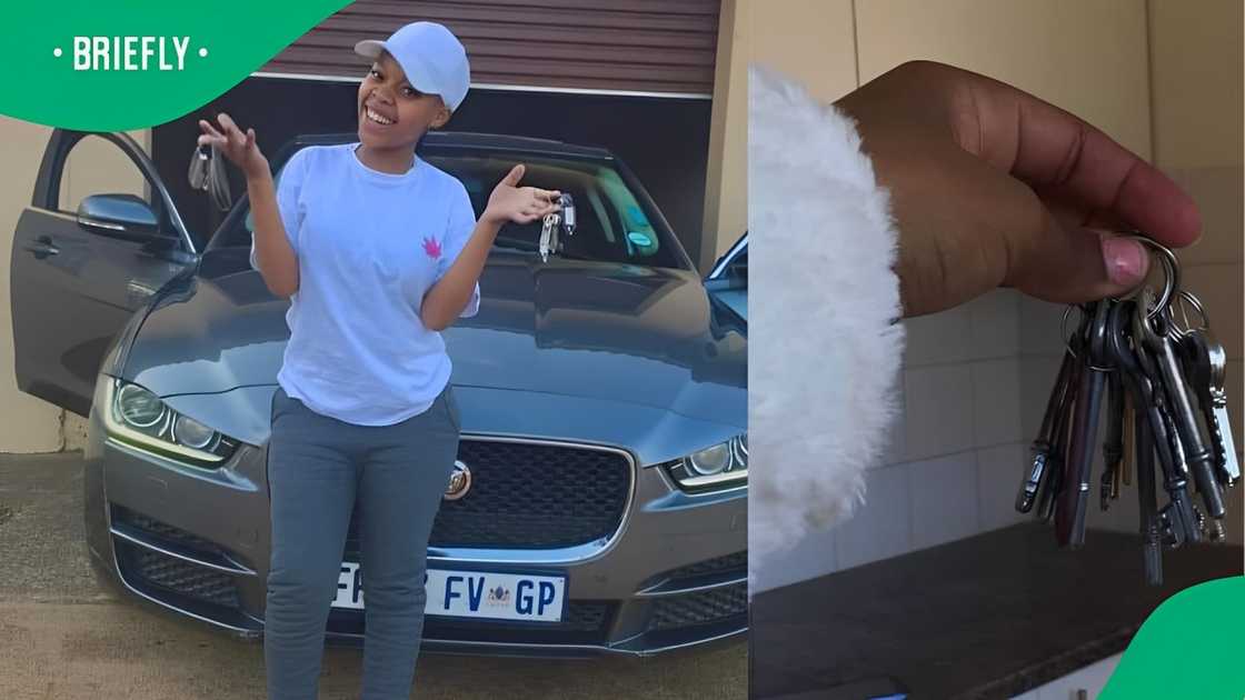 A young South African lady celebrated bagging a car and a house at 21.