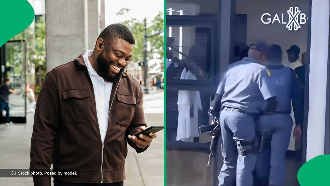 A group of Pretoria police officers went into a shopping spree in their full uniforms. A group of Pretoria police officers went into a shopping spree in their full uniforms.