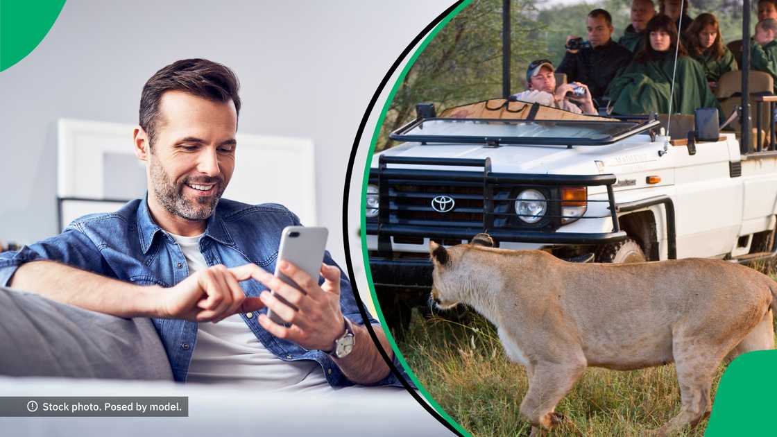 People across the internet were stunned after a lion jumped into a vehicle. People across the internet were stunned after a lion jumped into a vehicle.