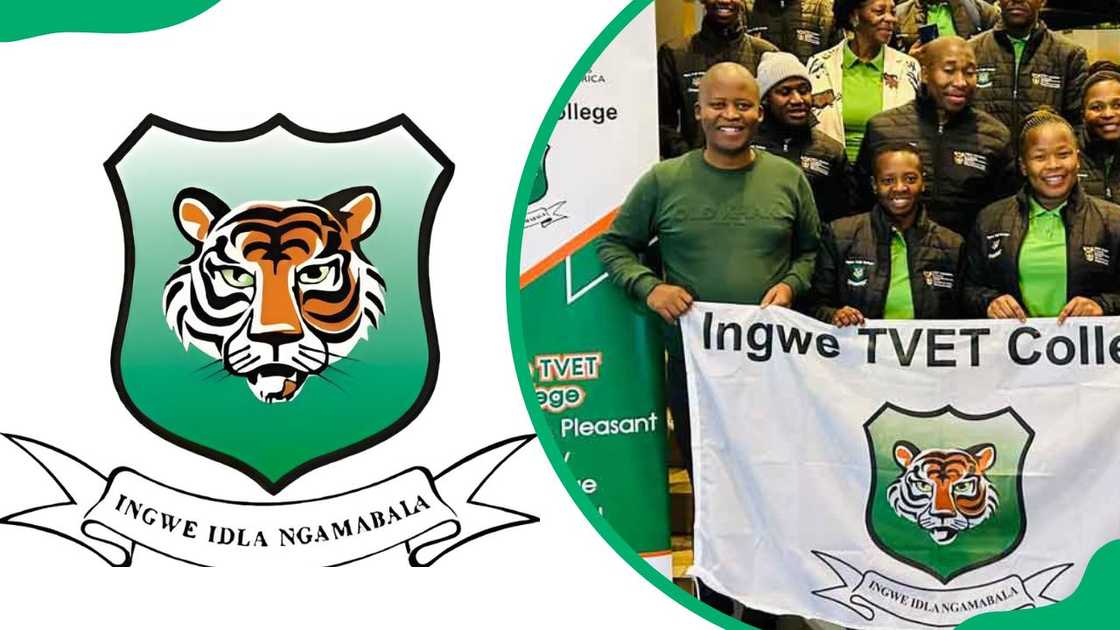 Ingwe TVET College logo and vocational students Ingwe TVET College logo and vocational students