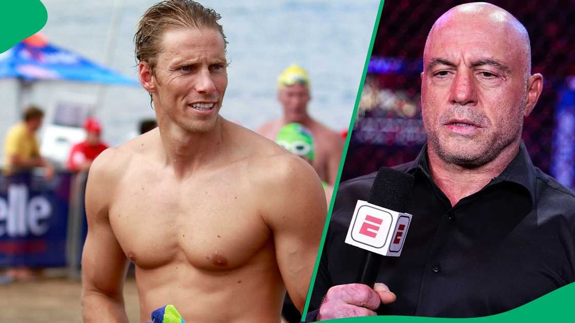 Former South African swimmer Roland Schoeman asked Joe Rogan to speak about South African politics. Former South African swimmer Roland Schoeman asked Joe Rogan to speak about South African politics.