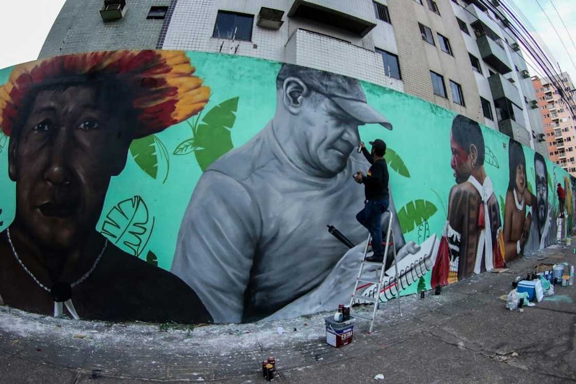 A mural in homage to murdered British journalist Dom Phillips and Brazilian indigenous affairs expert Bruno Pereira, in Belem, Para State, Brazil, in July  2022 A mural in homage to murdered British journalist Dom Phillips and Brazilian indigenous affairs expert Bruno Pereira, in Belem, Para State, Brazil, in July  2022