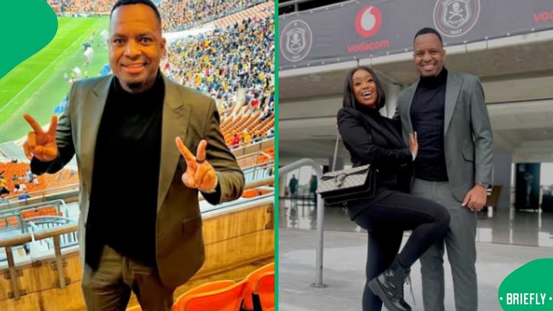 Khune and his wife spotted at Orlando Stadium watching Nedbank Cup clash between Orlando Pirates vs Baroka.