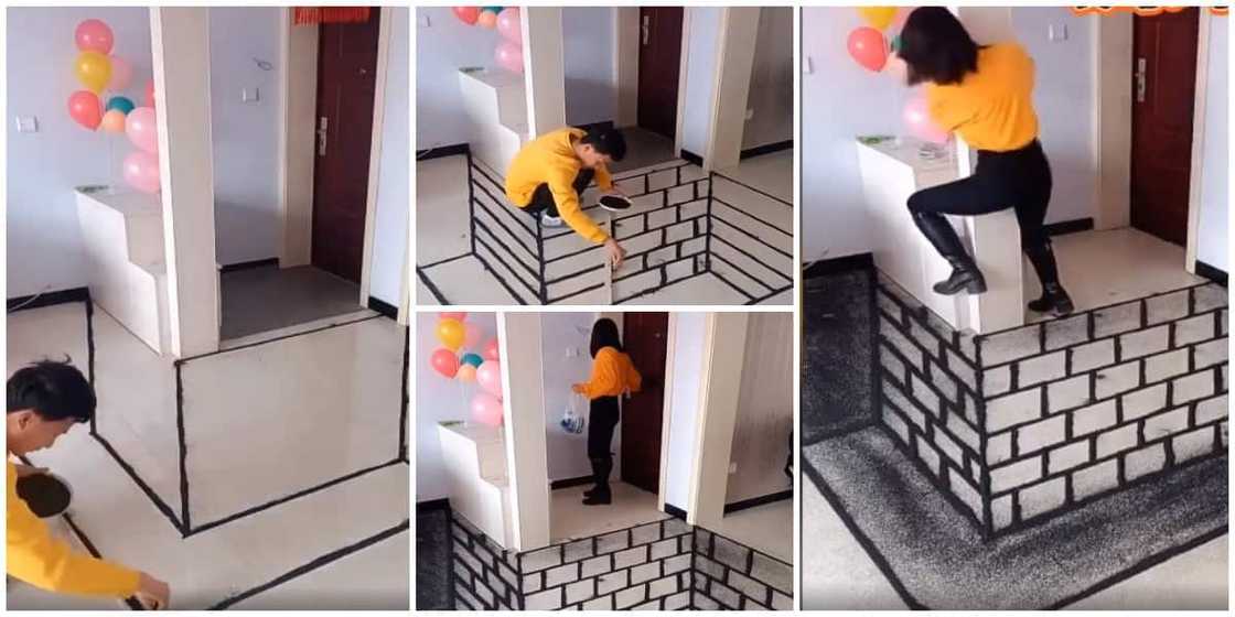 Man blows people away with amazing floor painting that looked like a pit, video impresses people Man blows people away with amazing floor painting that looked like a pit, video impresses people