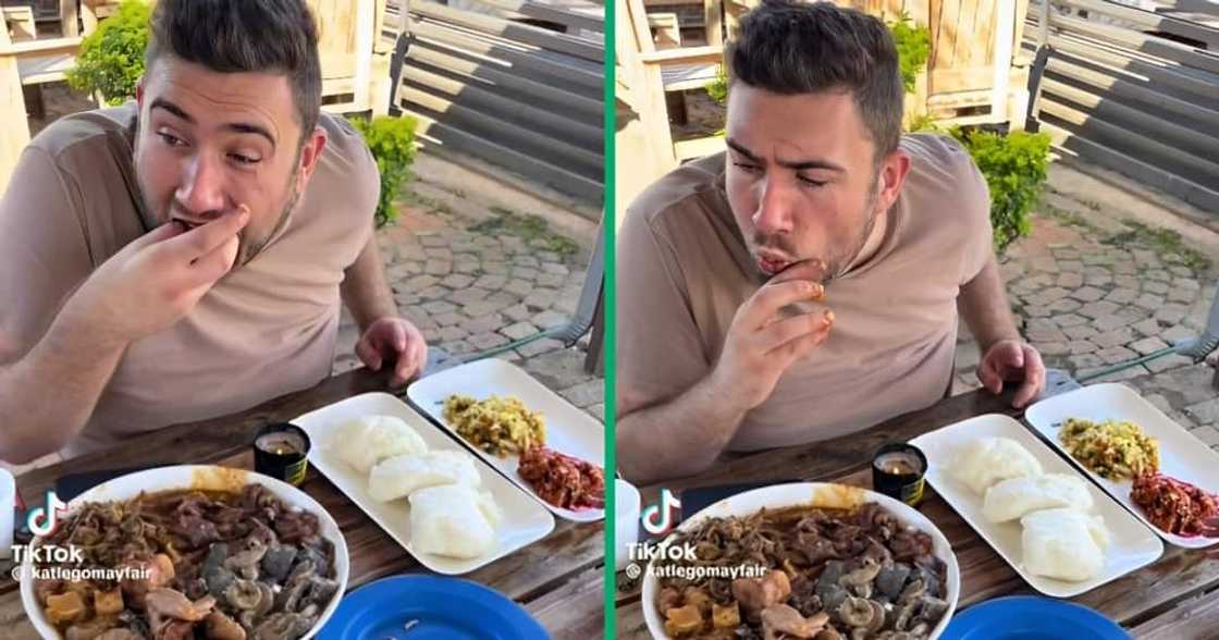 A US man experienced South African cuisine A US man experienced South African cuisine