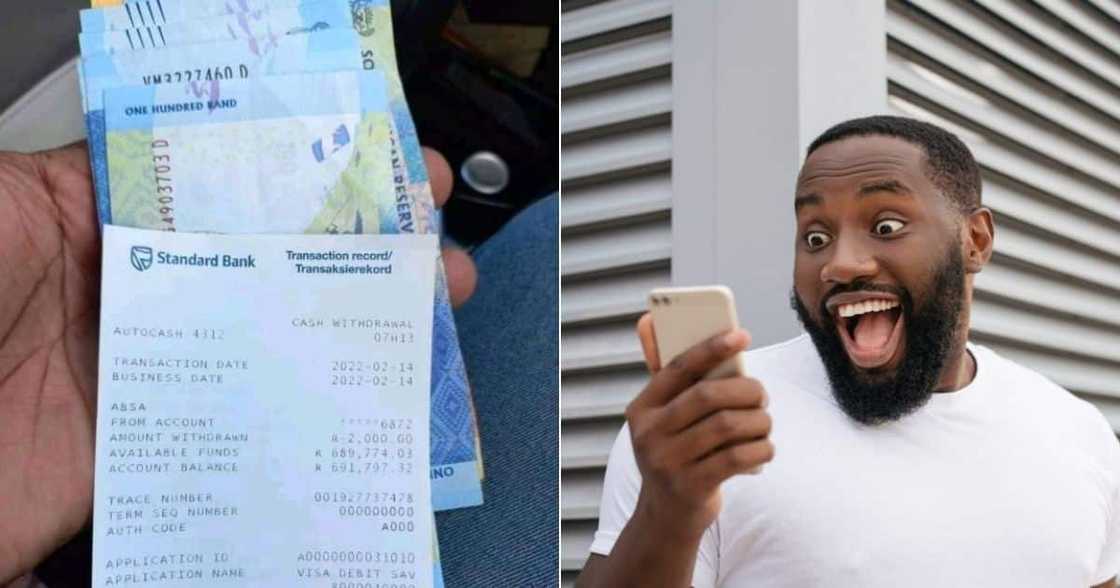 social, media, bank, atm, man, money, happy, loaded, 100, notes, SA social, media, bank, atm, man, money, happy, loaded, 100, notes, SA