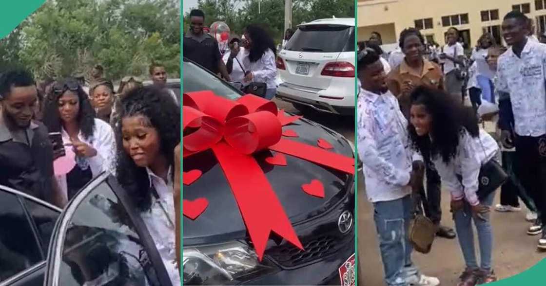 Student gets car as gift from boyfriend. Student gets car as gift from boyfriend.