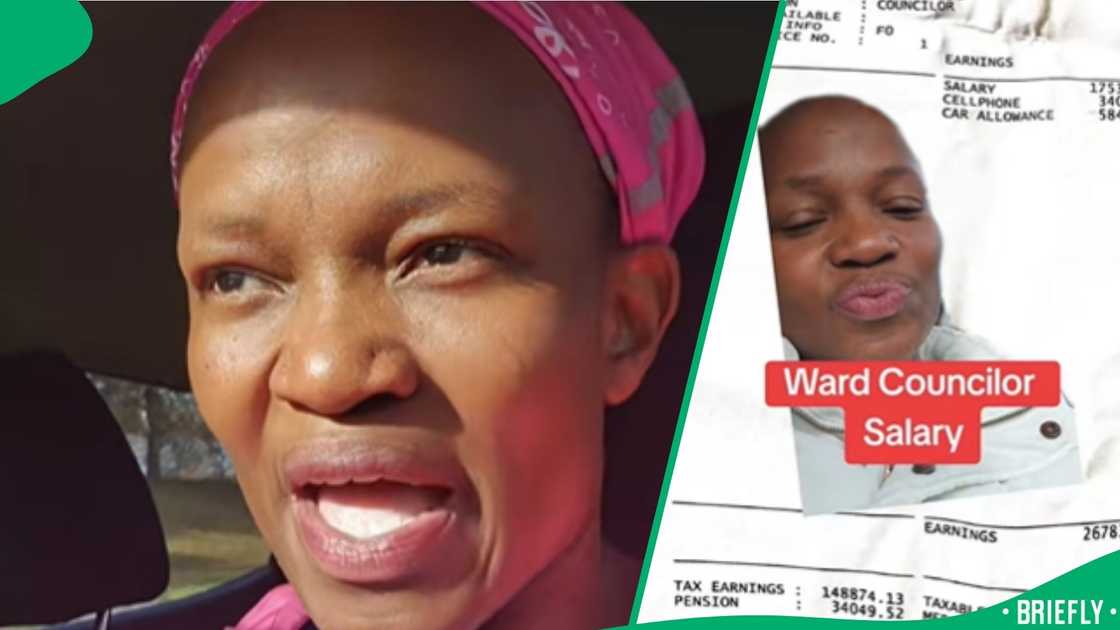 South Africans were left stunned after a local woman showcased a payslip of a ward councillor South Africans were left stunned after a local woman showcased a payslip of a ward councillor