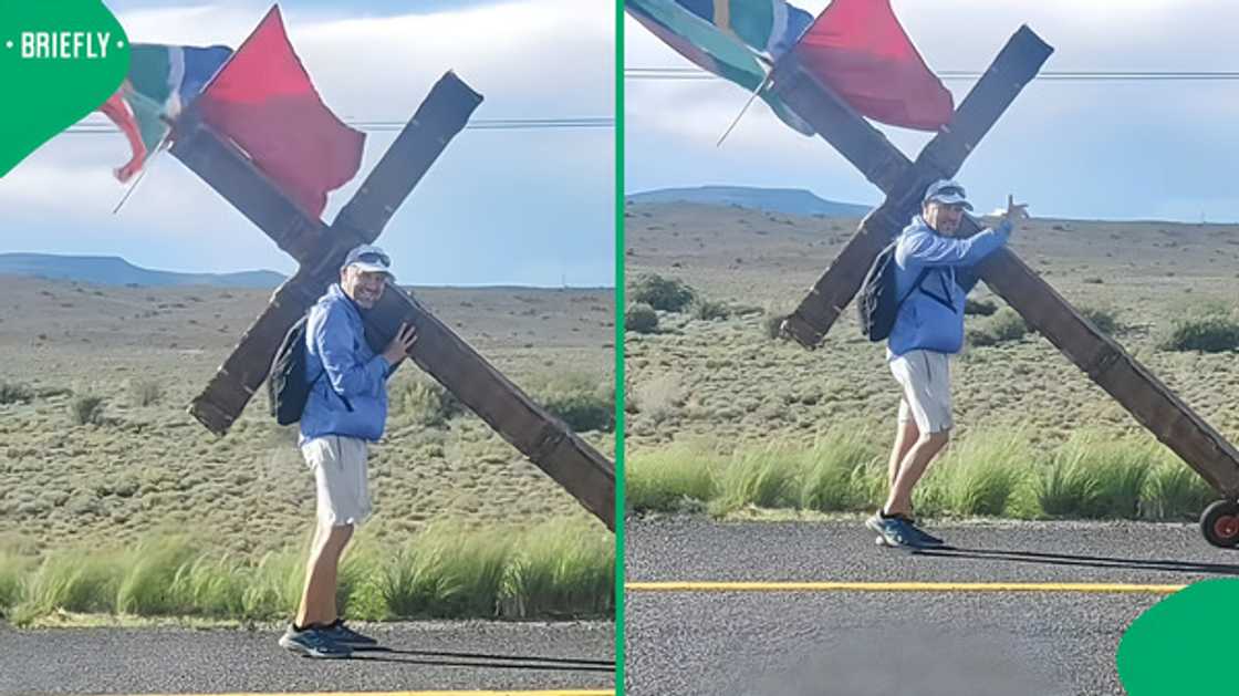 A man was captured walking from Cape Town to Israel. A man was captured walking from Cape Town to Israel.