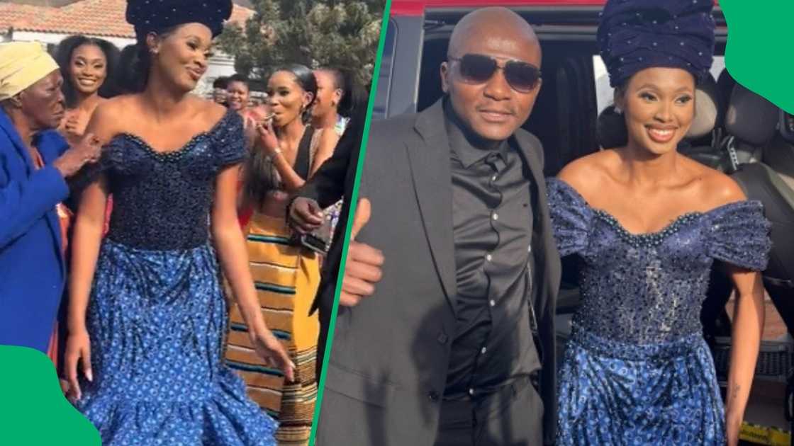 Mzansi reacts to Gogo trying to adjust makoti's off-shoulder dress Mzansi reacts to Gogo trying to adjust makoti's off-shoulder dress