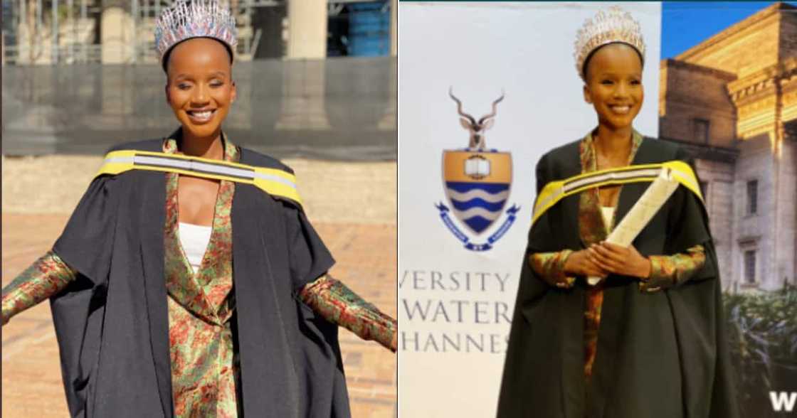 Miss SA, Shudufadzo Musida, Graduates, Wits University, Graduation, BA Honours degree in International Relations, Vice-Chancellor, Principal, Professor Zeblon Vilakazi Miss SA, Shudufadzo Musida, Graduates, Wits University, Graduation, BA Honours degree in International Relations, Vice-Chancellor, Principal, Professor Zeblon Vilakazi