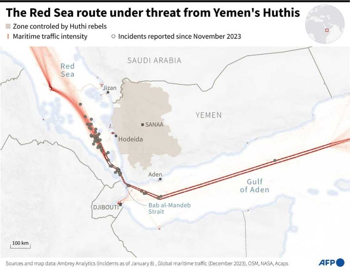 The Red Sea route under threat from Yemen's Huthis