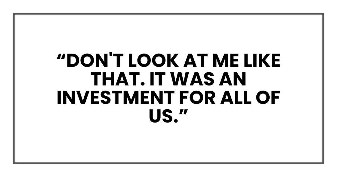 It was an investment for all of us.