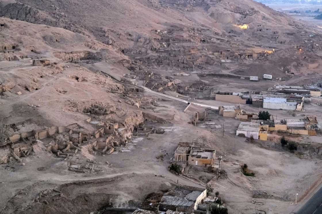 What remains of the mud-brick village of Qurna near Luxor where excavators and their families lived for centuries