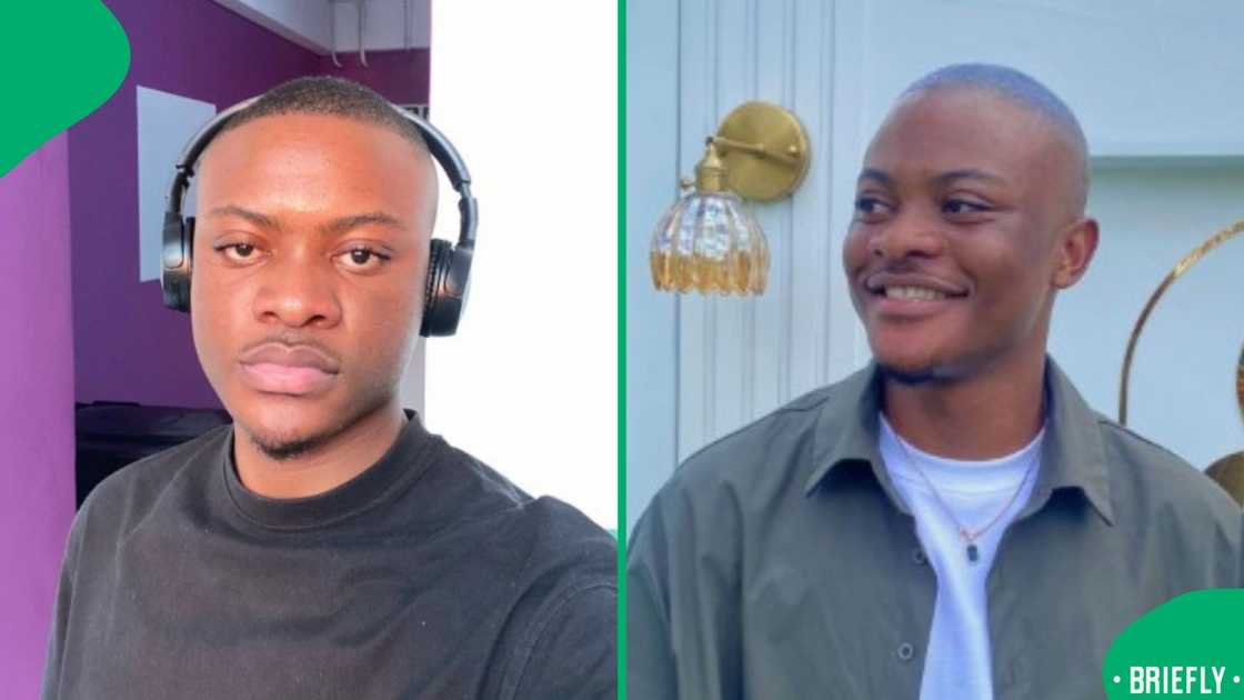 The image on the right showed a man smiling