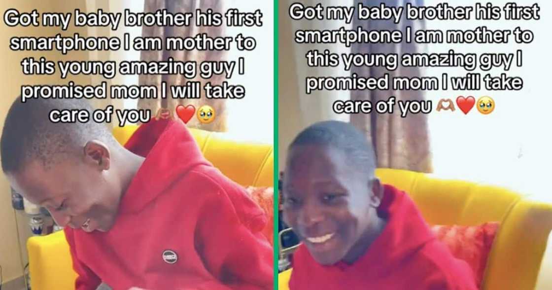 A young man got a phone A young man got a phone