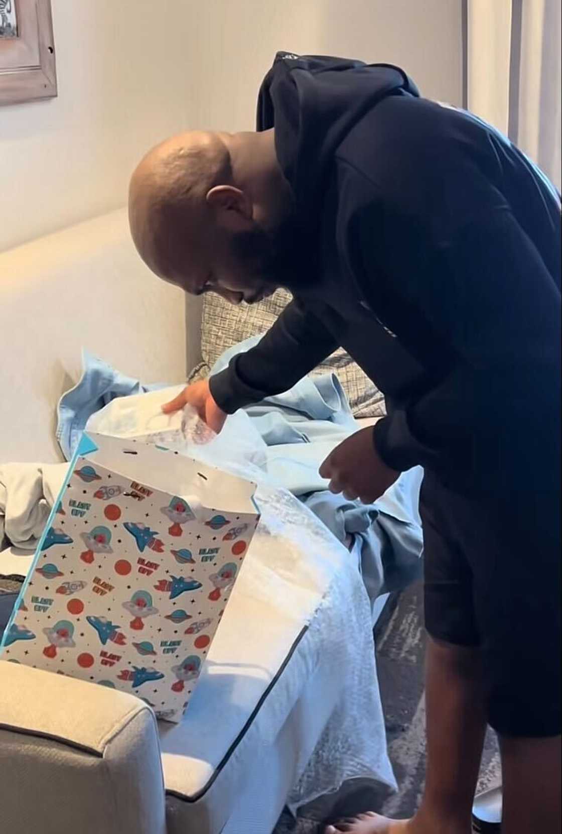 A man was overwhelmed by his soccer jersey gift from his partner in a TikTok video. A man was overwhelmed by his soccer jersey gift from his partner in a TikTok video.