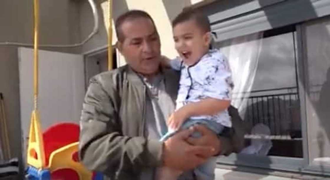 O'Neal Mahmoud pictured with his dad. Source: Screenshot from Channel 10