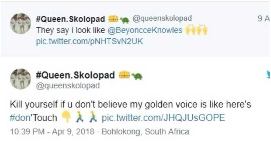 Skolopad convinced she looks and sounds like Beyonce- and don’t even dare to disagree