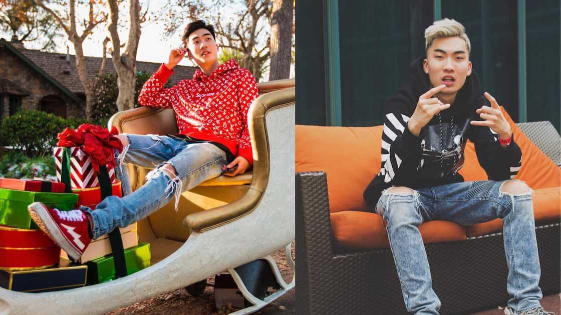 YouTuber RiceGum with presents YouTuber RiceGum with presents