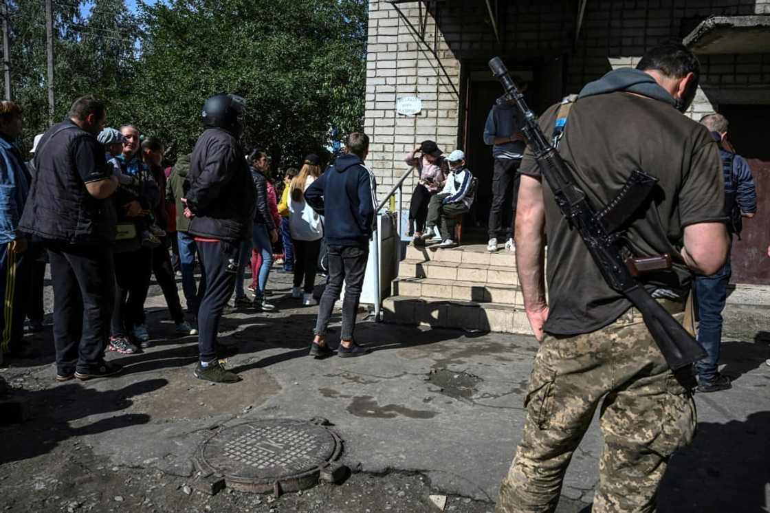 Izyum, a predominantly Russian-speaking city of about 50,000 people before the war, had been occupied by Russian forces since April Izyum, a predominantly Russian-speaking city of about 50,000 people before the war, had been occupied by Russian forces since April
