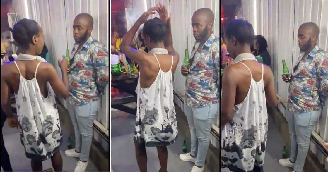 Mzansi social users are hilariously reacting to a video of a woman trying to pick a man. Image: Twitter Mzansi social users are hilariously reacting to a video of a woman trying to pick a man. Image: Twitter