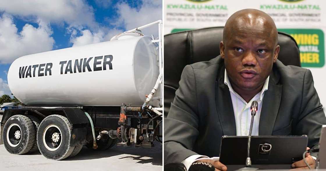 Sihle Zikalala, apologies, water tank delivered at his house, La mercy, ratepayers Sihle Zikalala, apologies, water tank delivered at his house, La mercy, ratepayers