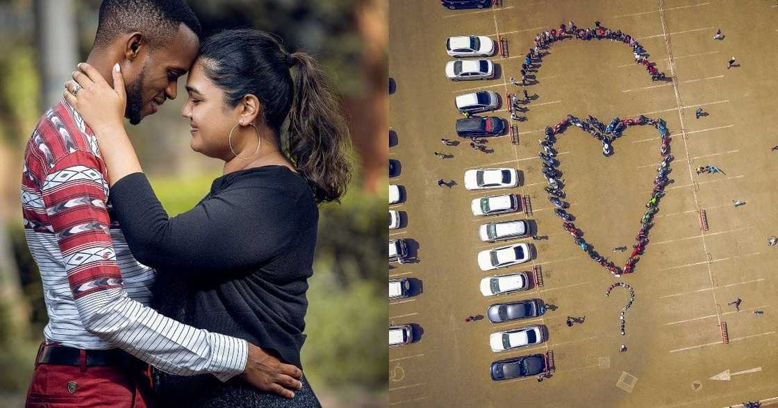 Nduthi gang: Lovestruck man stops business at Garden City to propose to lover using numerous motorbikes