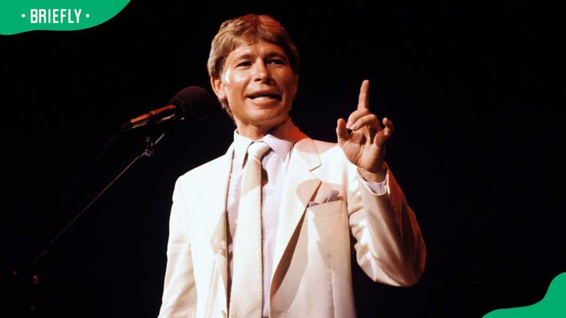 John Denver performing at the George R. Moscone Convention Center in 1984 John Denver performing at the George R. Moscone Convention Center in 1984
