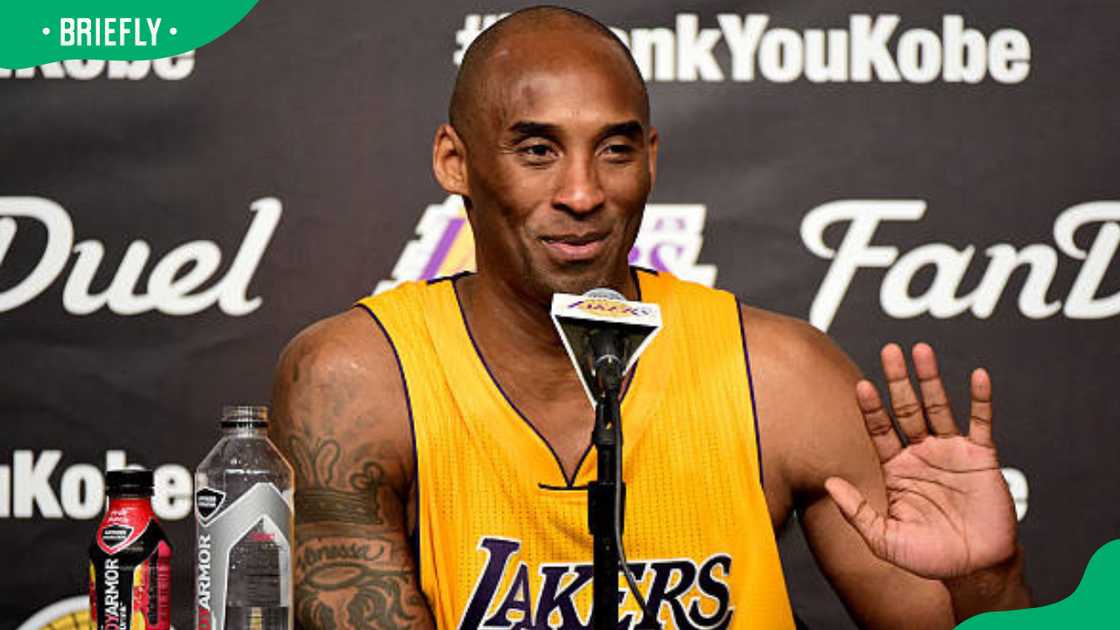 Kobe Bryant during the post-game news conference Kobe Bryant during the post-game news conference