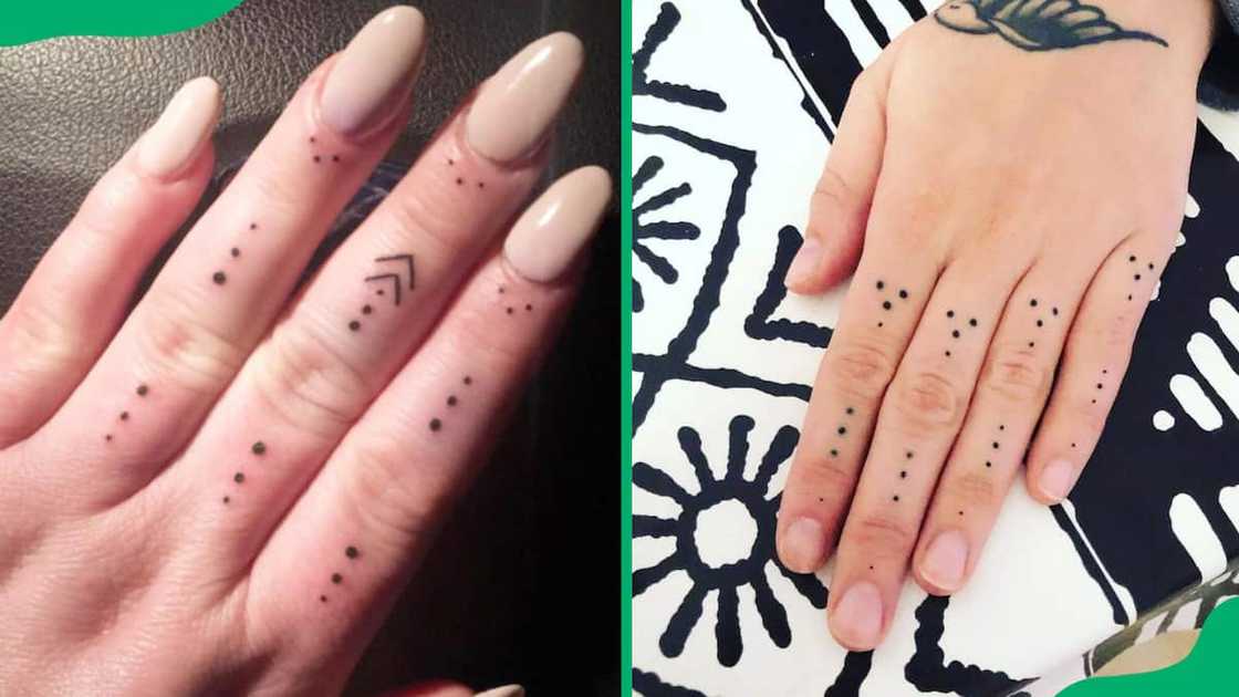 Dotted finger tattoo