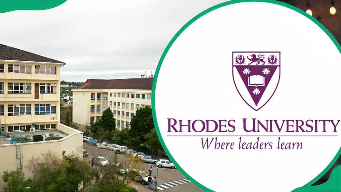 Rhodes University campus and official logo Rhodes University campus and official logo