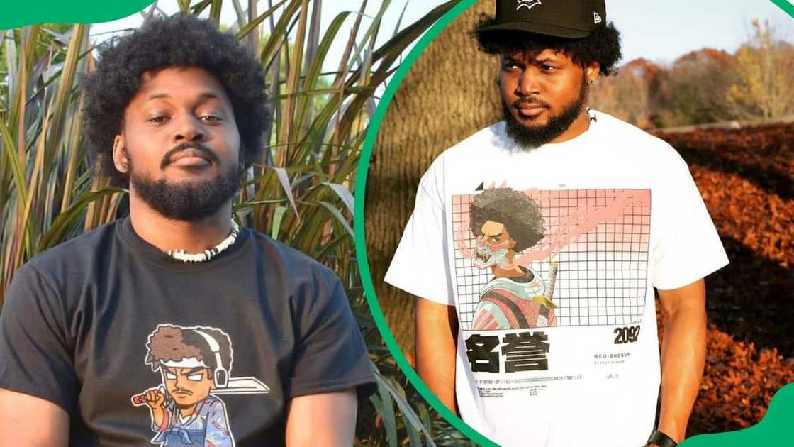 CoryxKenshin advertising his branded merch (L). The internet personality wearing a black cap and a white t-shirt (R) CoryxKenshin advertising his branded merch (L). The internet personality wearing a black cap and a white t-shirt (R)